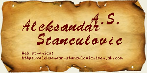 Aleksandar Stančulović vizit kartica